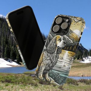 Serenity in Nature with a Golden Cocker Spaniel Phone Case
